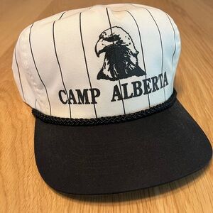 Vintage Camp Alberta White and Black Eagle SnapBack with Rope Hat